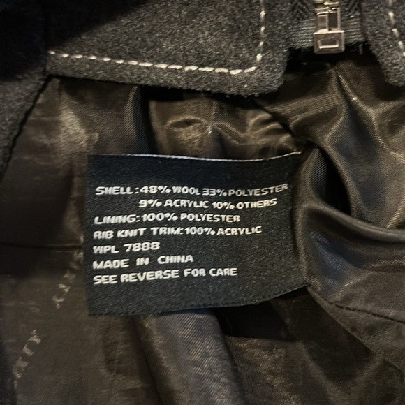 Miss Sixty Wool Blend Button Front Dark Grey Peacoat Women’s Size Medium - Picture 7 of 7